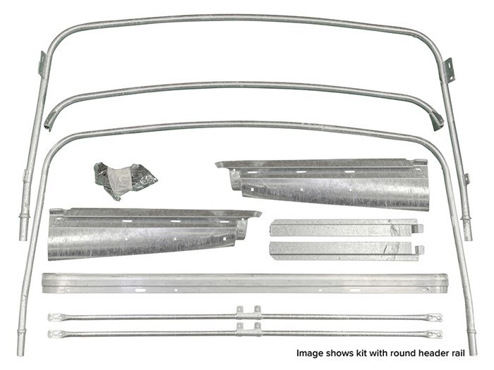 Full Canvas Tilt Hood Stick Kit – Defender 90 2000 onwards with a flat header rail