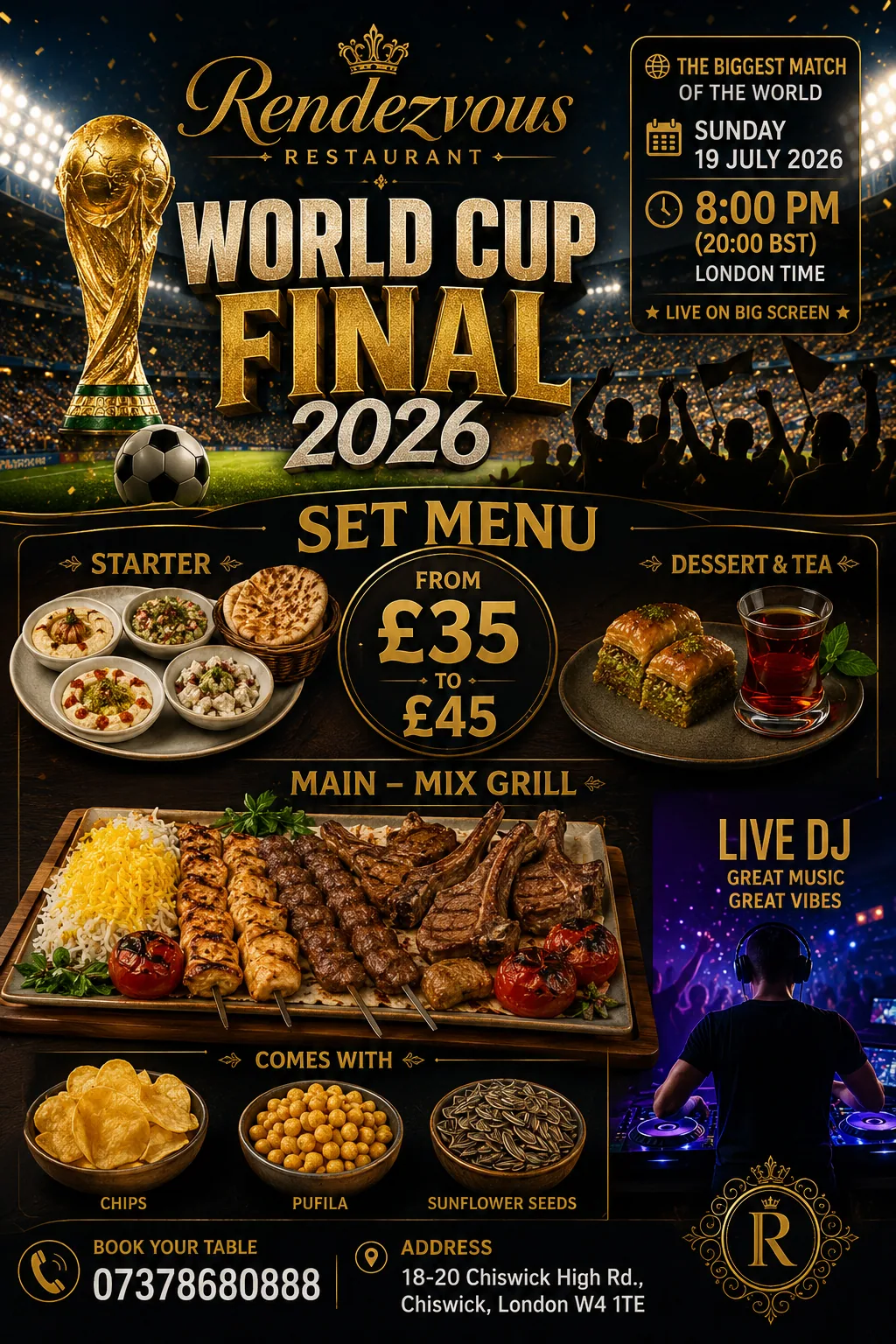 β½ World Cup Final Live at Rendezvous
