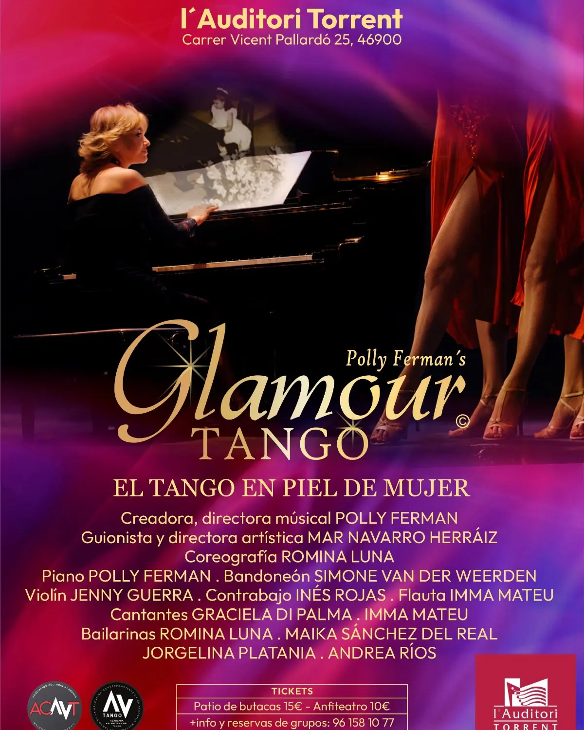 Cartel de GlamourTango, el tango en piel de Mujer