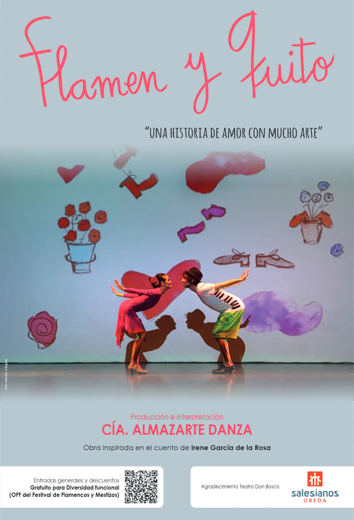 Cartel de Flamen y Quito. Una historia de amor con mucho arte,