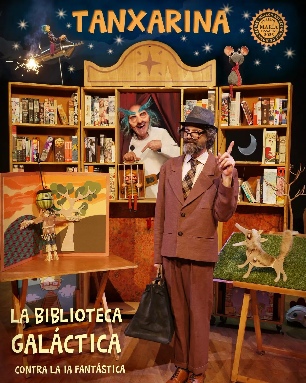 Cartel de LA BIBLIOTECA GALACTICA (contra la IA fantástica)