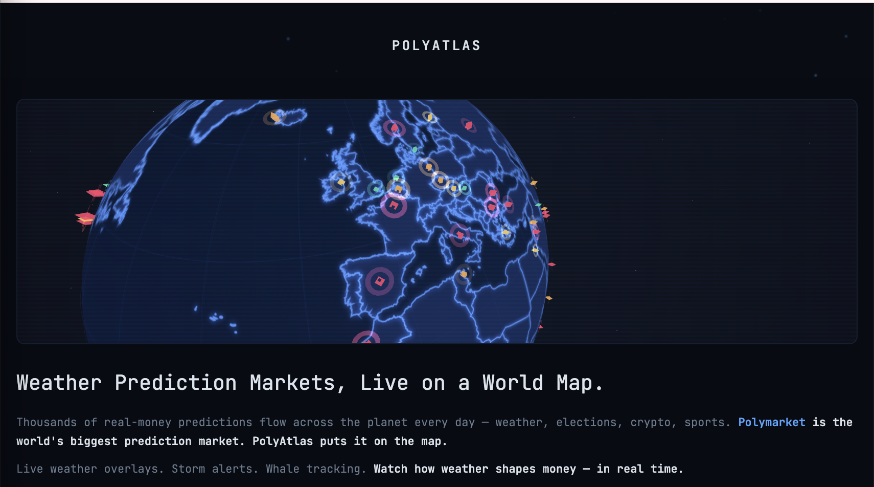 POLYATLAS — Weather Prediction Market and Analytics screenshot