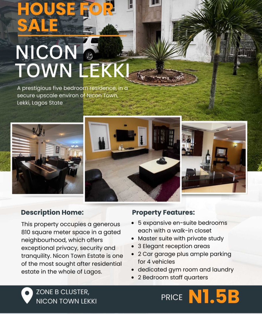 Prestigious 5 bedroom duplex Inside a Topnotch estate in Lekki — photo 1 of 1