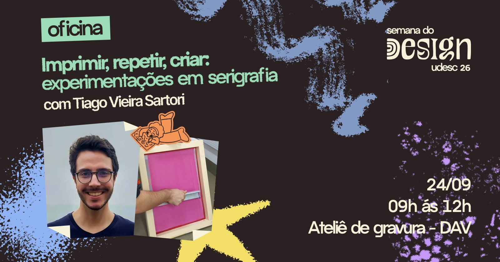 Imprimir, Repetir, Criar: Experimentações em Serigrafia, com Tiago Vieira Sartori