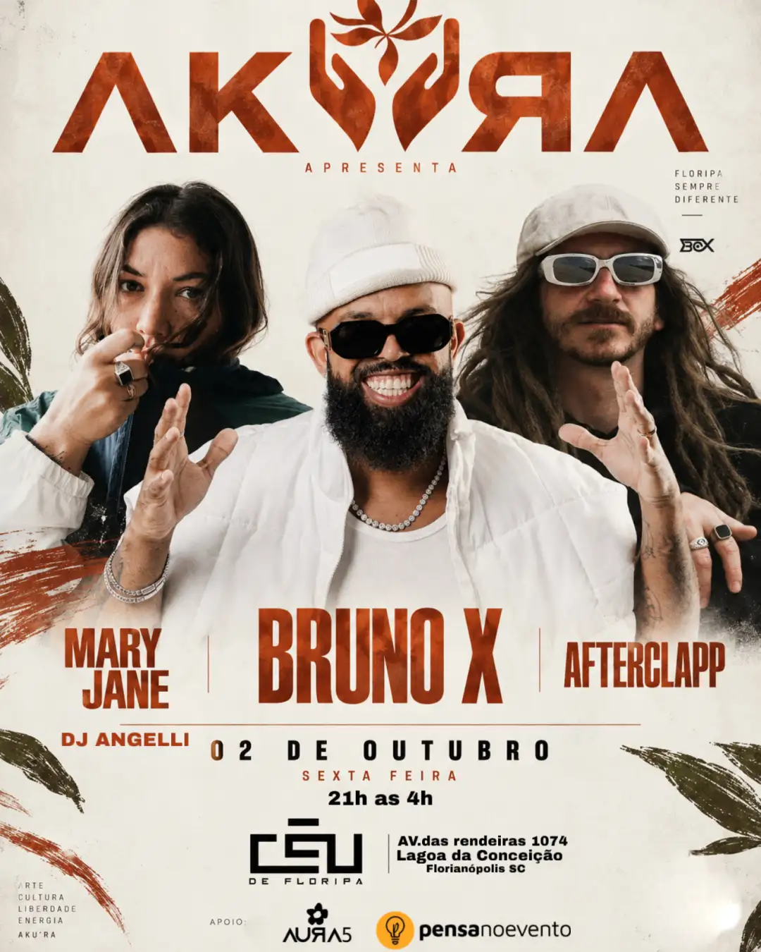 AKURA x CÉU atração nacional BRUNO X / AFTERCLAPP