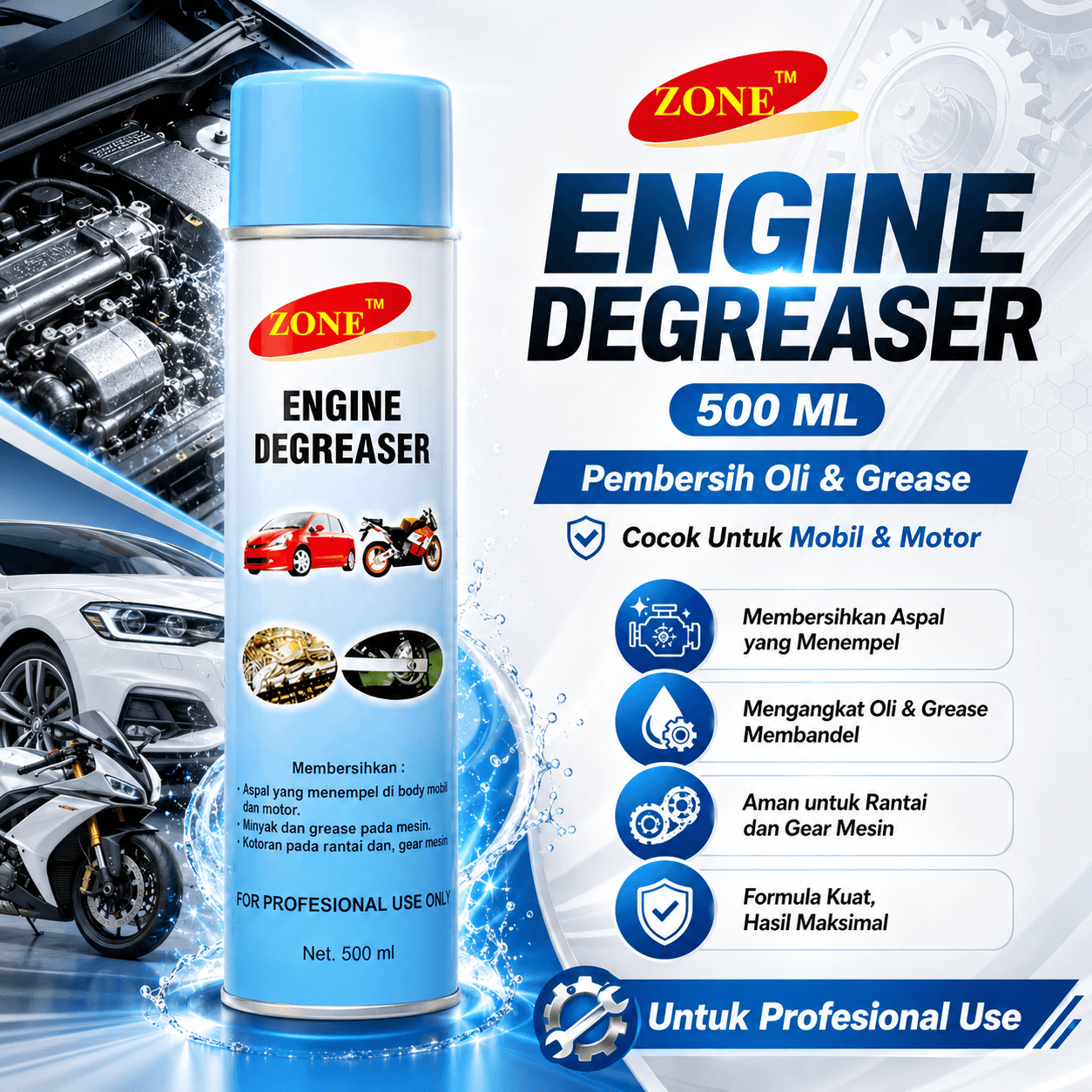 ZONE Engine Degreaser 500ML - ZONE