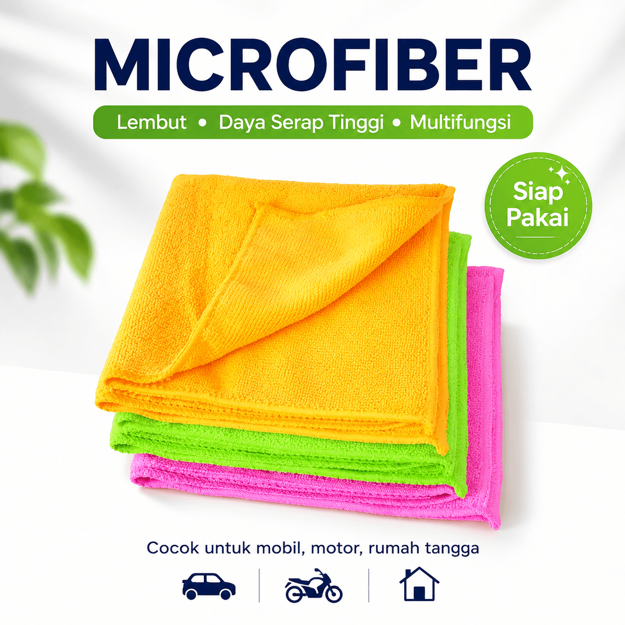 Lap Microfiber 35x35cm 320GSM Microfiber Halus Detailing Mobil Motor - Image 1