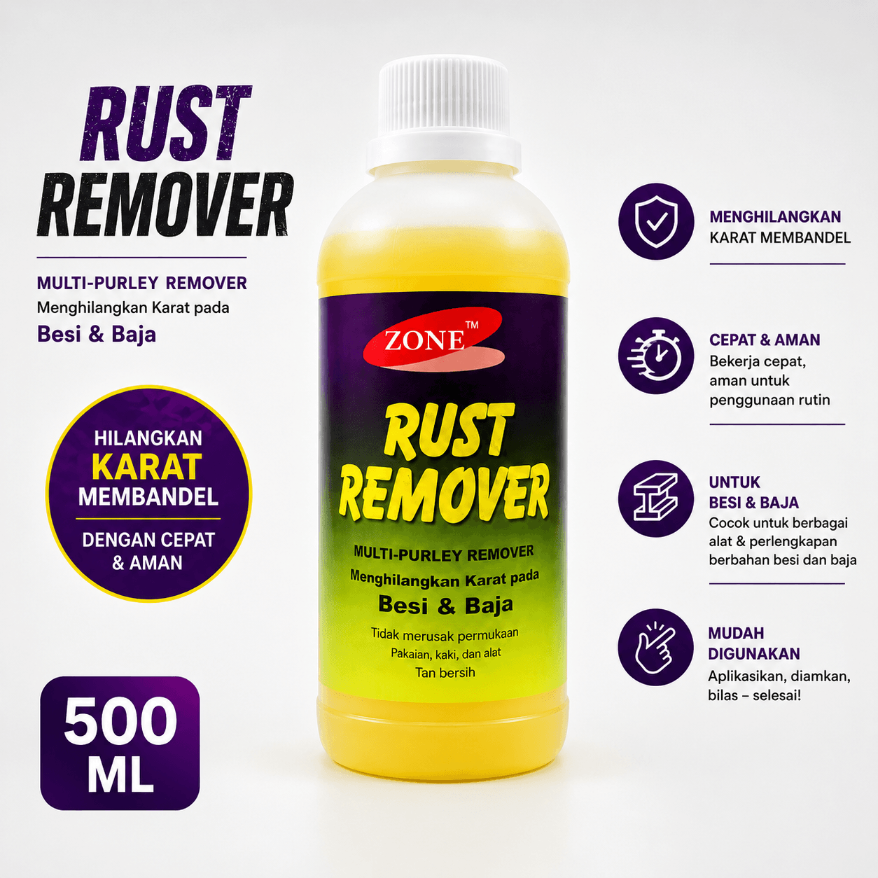 ZONE Rust Remover 500ML - ZONE