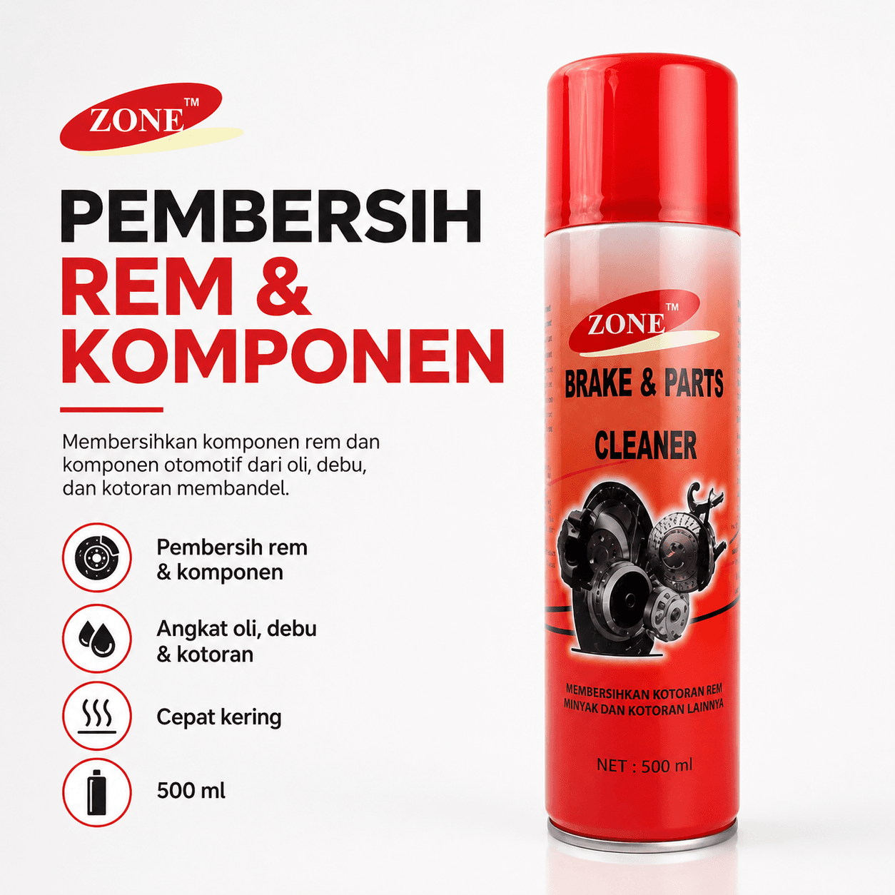 ZONE Brake Cleaner 500ML - ZONE