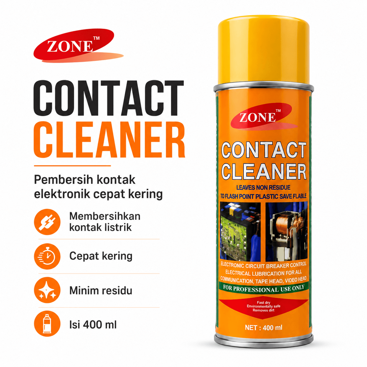 ZONE Contact Cleaner 400ML - Image 1