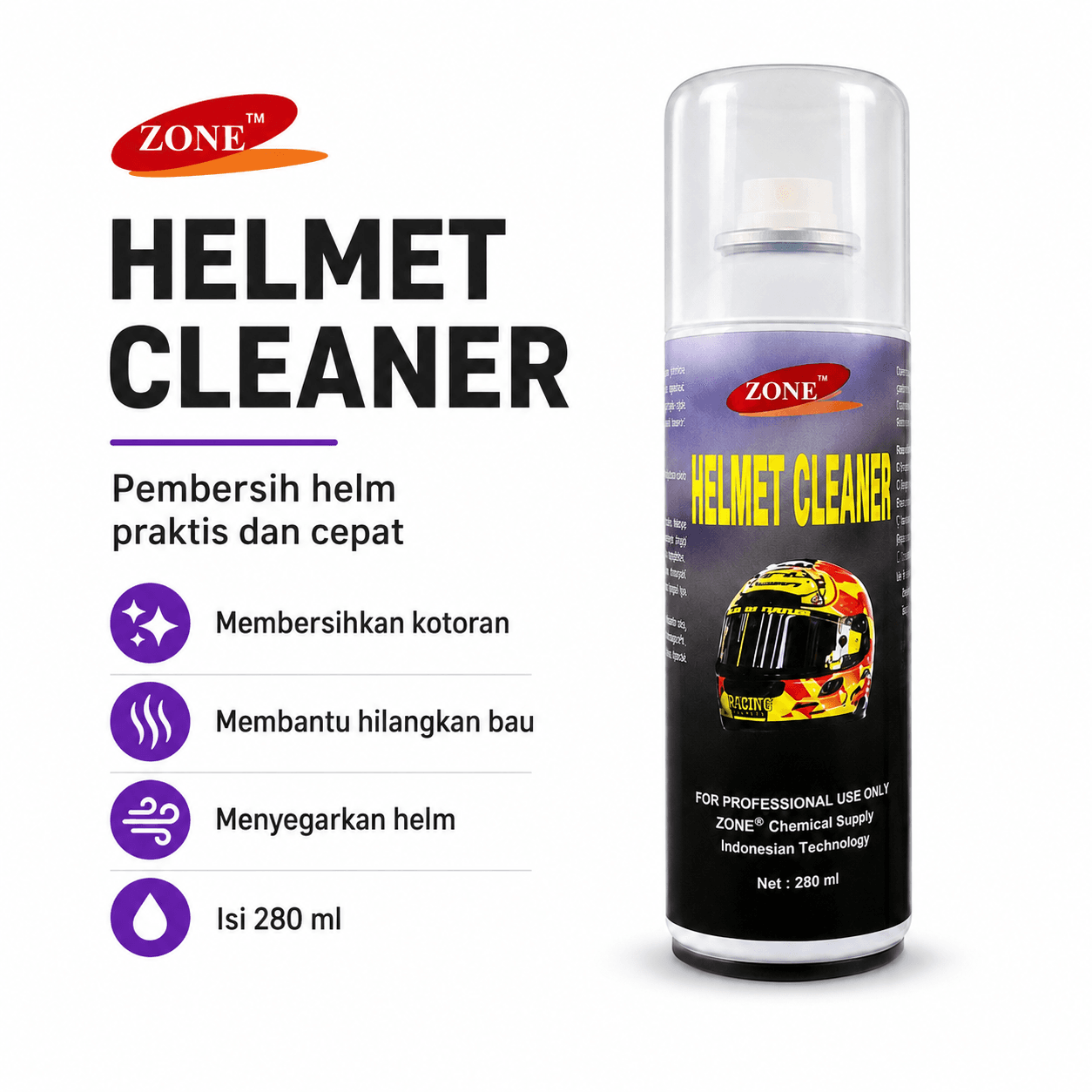 ZONE Helm Cleaner 200ML - Image 1
