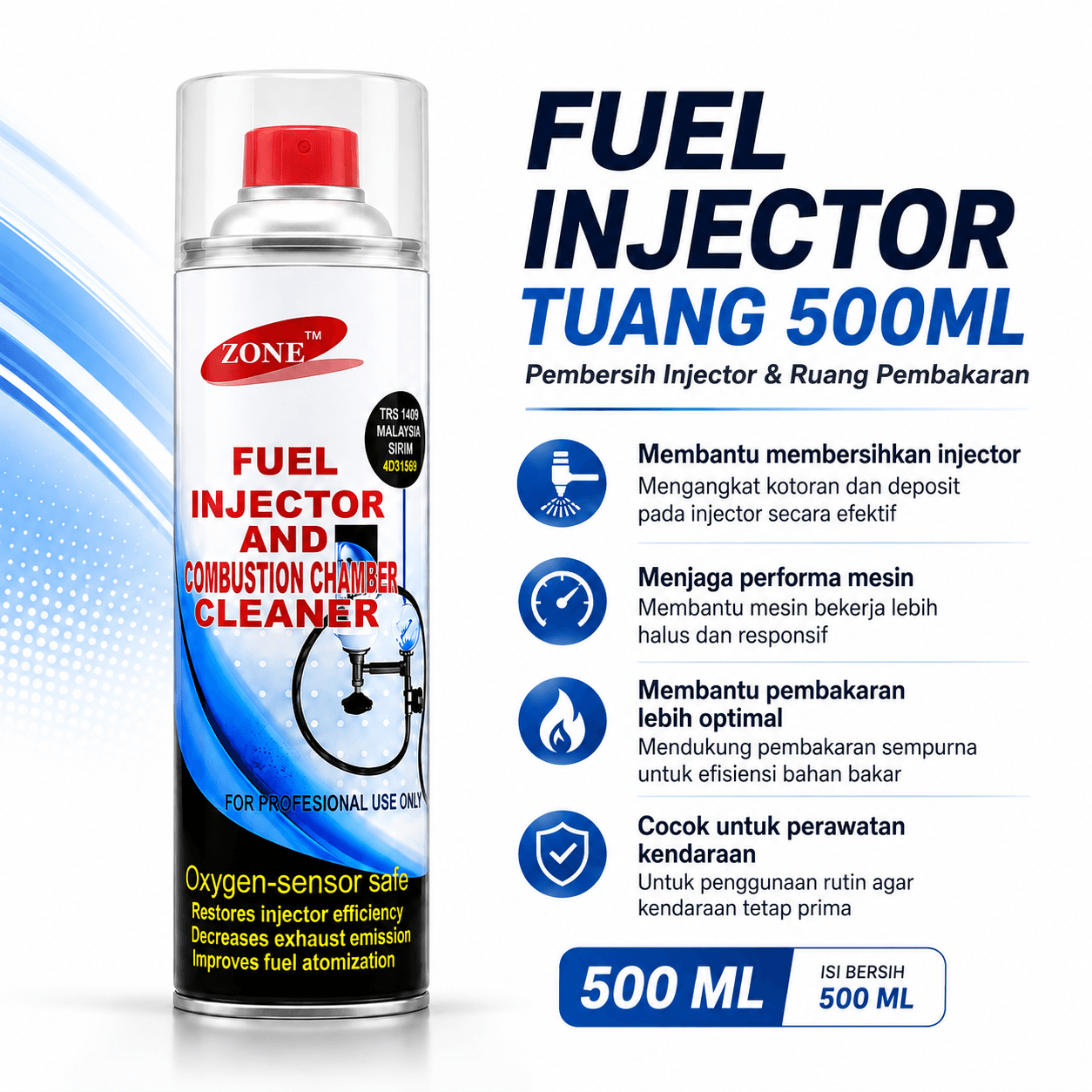 ZONE Fuel Injector Cleaner TUANG 500ML - Image 1