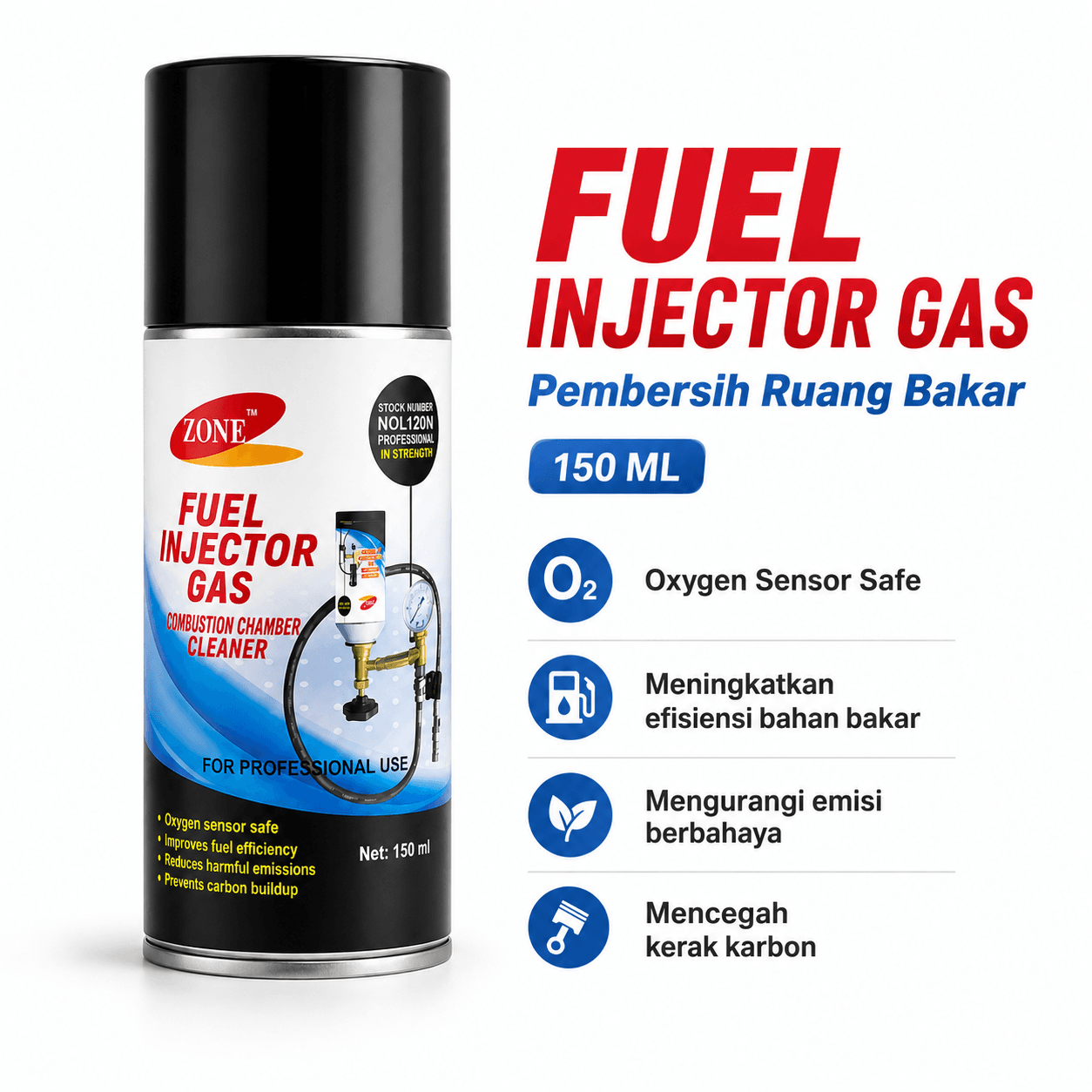 ZONE Fuel Injector Cleaner GAS 150ML - Image 1