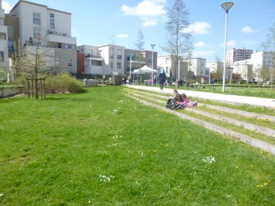 Quartier des Trois Rivières à Stains, avec gestion des eaux pluviales
